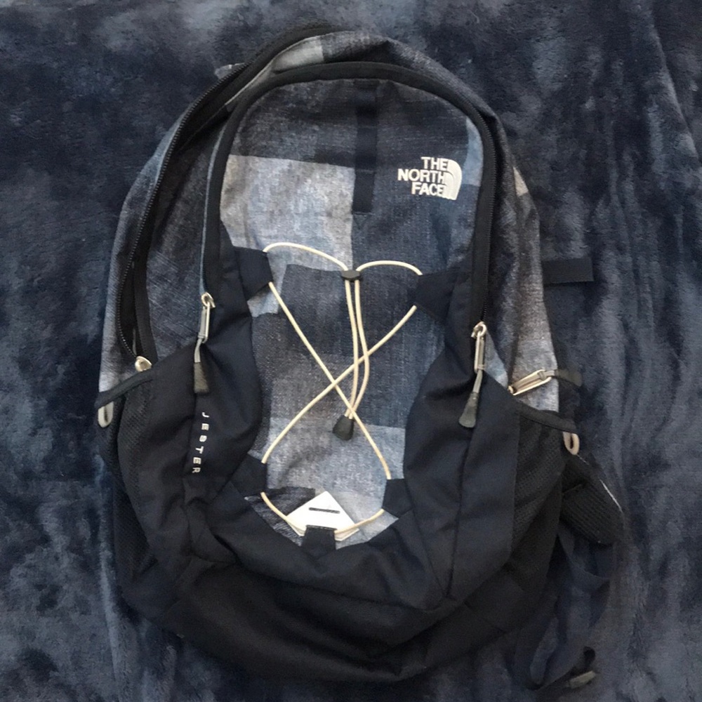 rare north face denim backpack